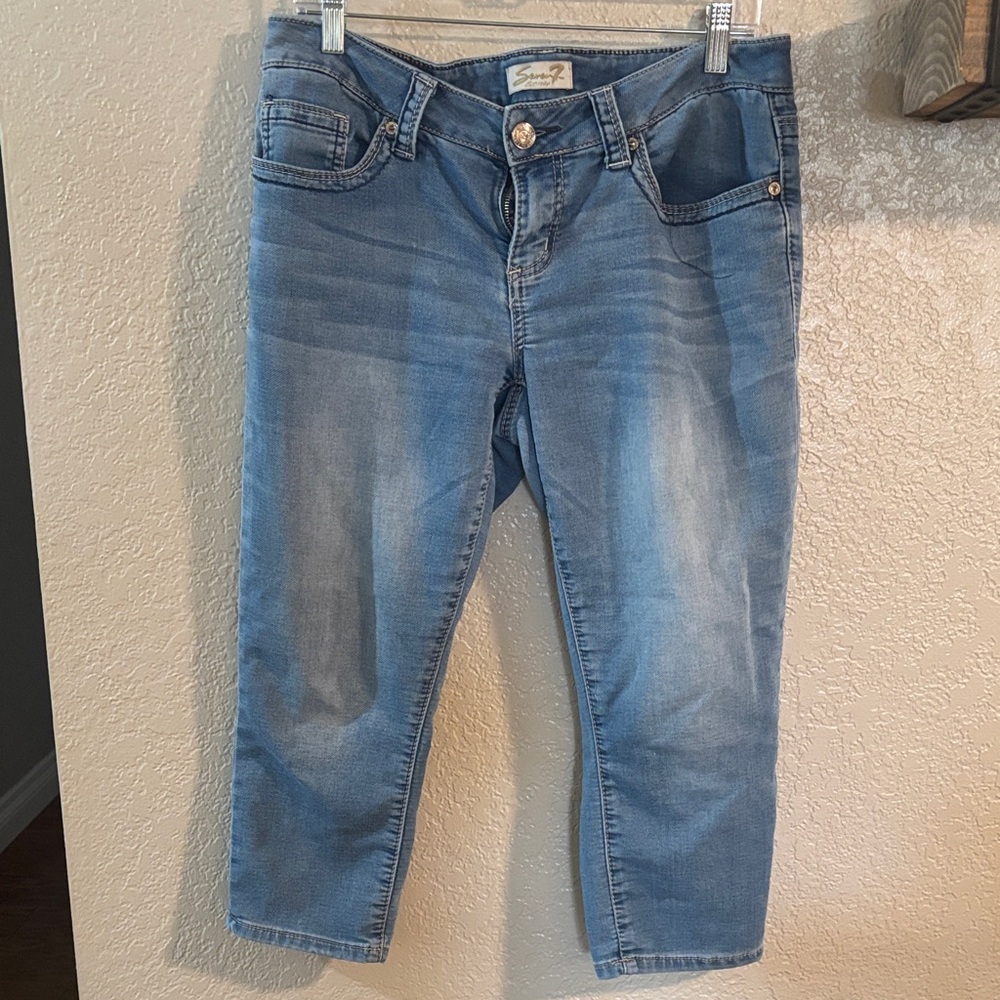 Seven7 Light Blue Cropped Women's Jeans